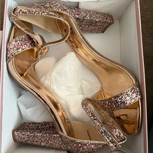 Glittery Rose Gold Women's Heels